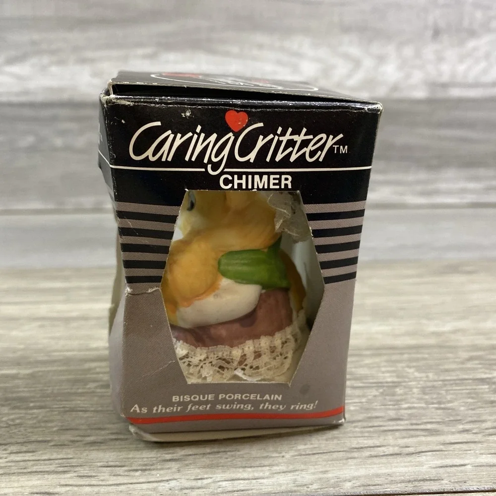 Caring Critter Chimer Mamma Bear Child Ornament‎ Jasco Bisque Porcelain